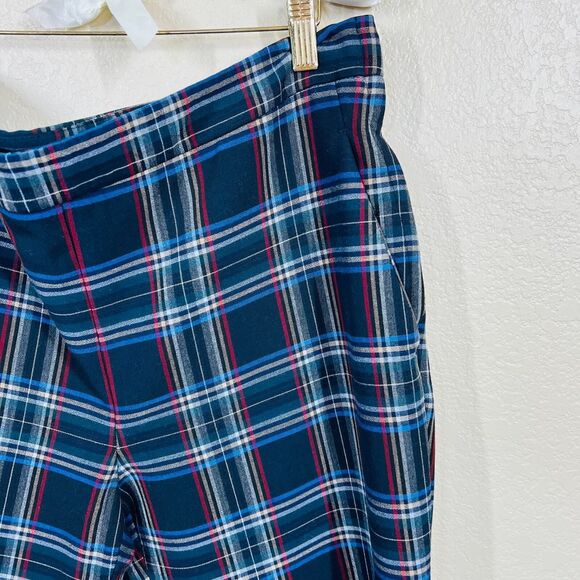 Zara Plaid flared cropped pants for women side zipper size 12  preppy college - Picture 7 of 14